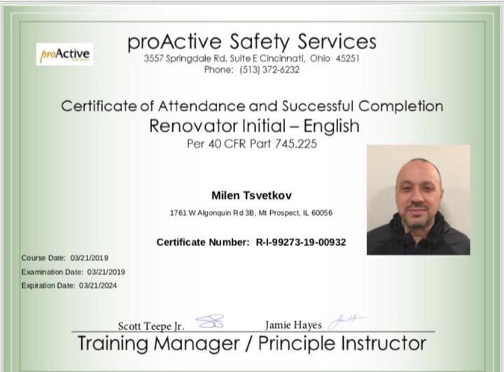 Safety Certificate Milen Tsvetkov Contractor BG